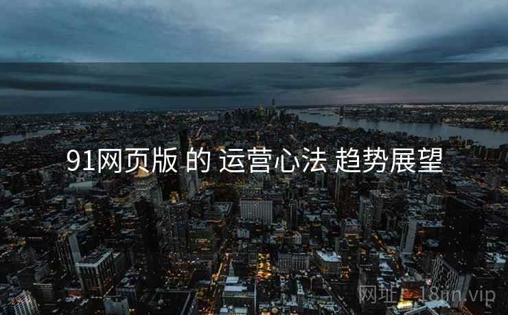 91网页版 的 运营心法 趋势展望